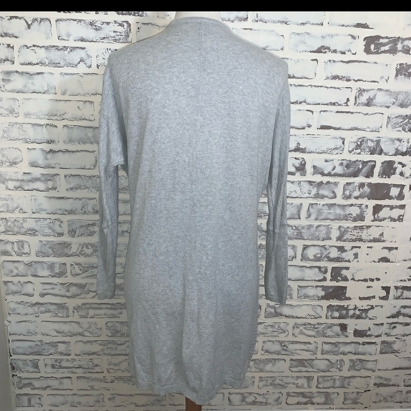 Tahari luxe cotton Cashmere Blend Duster Open Dolman Cardigan size small Gray - Picture 5 of 6
